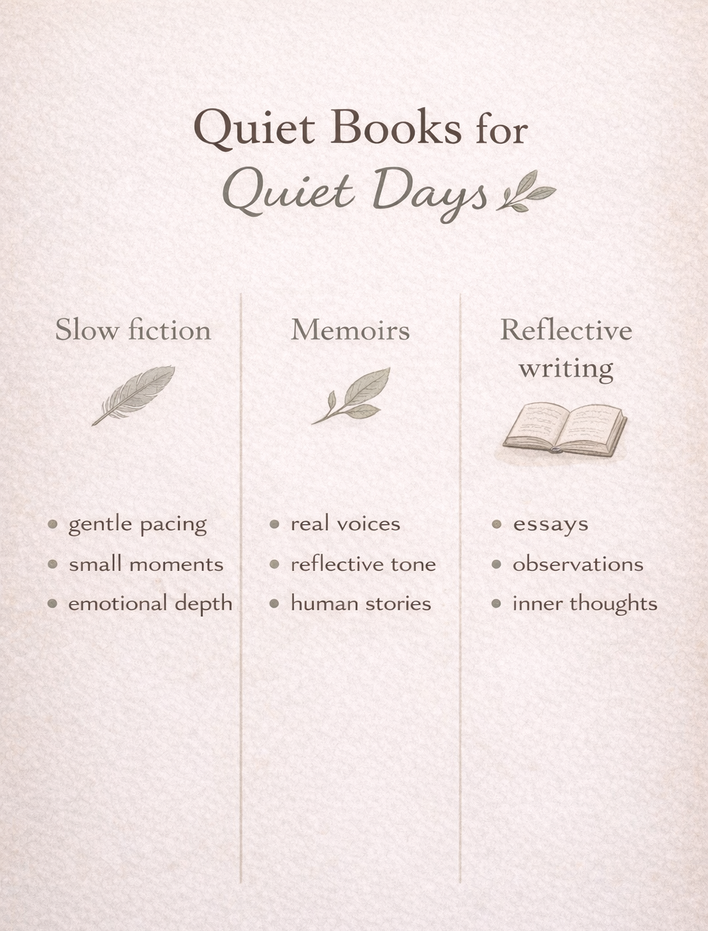 Infographic showing types of short stories to read in one sitting based on mood, including emotional, light, and thoughtful stories